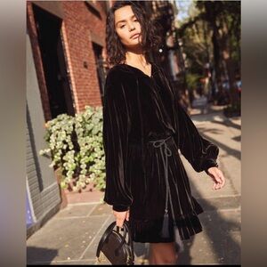 THE KOOPLES Frills in Flowing Velvet Dress